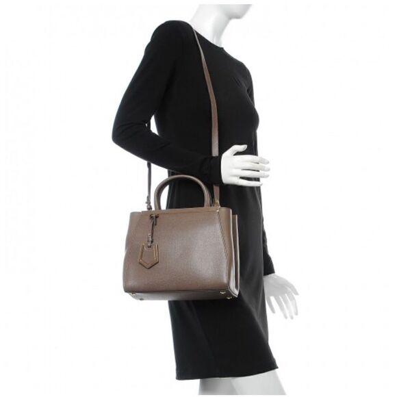 Gorgeous! Authentic Fendi Vitello Elite Petite 2Jours Tote Sepia - Picture 10 of 11